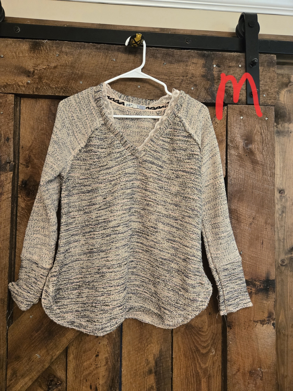 Cozy Beige Knit V-Neck Sweater